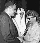 1970 - С Ясиром Арафатом и Королем Файсалом на последнем Арабском саммите перед его смертью